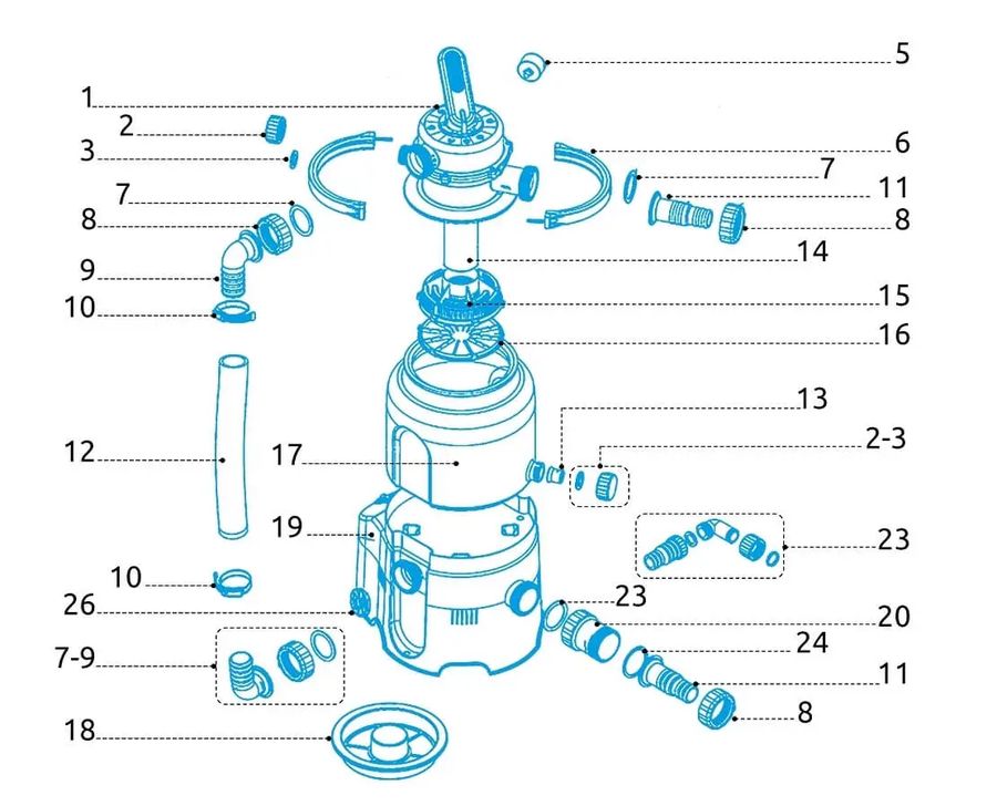 Tesnenie rozdeľovača pre filtrácie ProStar Plus 2, 4, 6 a ProStar 2000