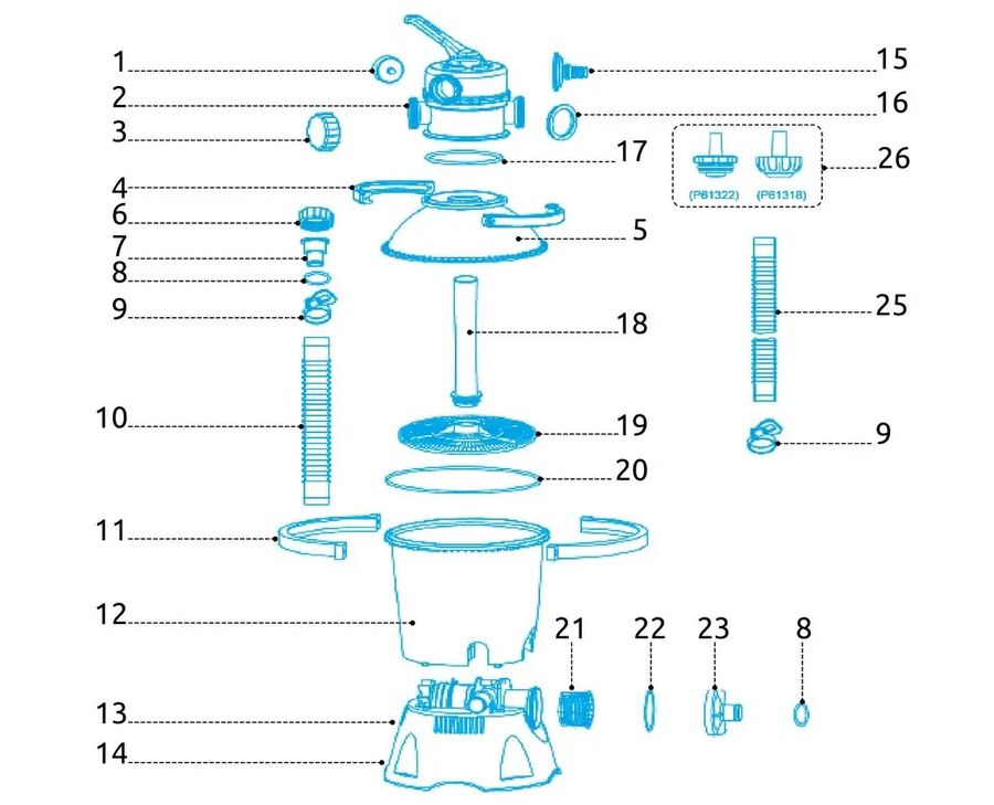 Trubica stredová pre filtráciu Prostar 2m3/h